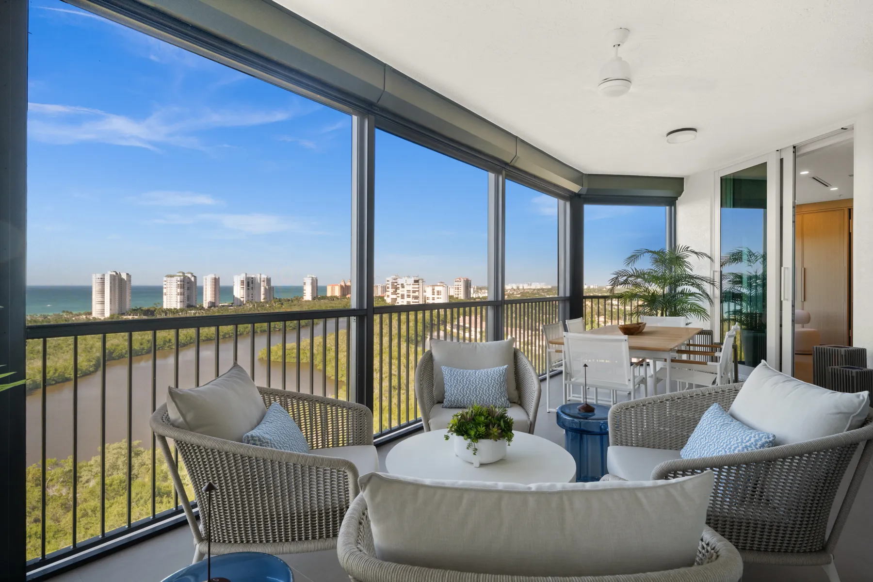 Wraparound lanai overlooking the Gulf of Mexico